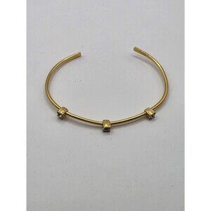 Vtg Avon 70s Glamour Danity Rhinestones Metal Cuff Goldtone Bracelet